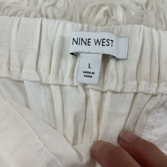 NINE WEST PANTS WIDE LEG MATERIAL LINEN AND VISCOSE NWT  SIZE L - Picture 8 of 11